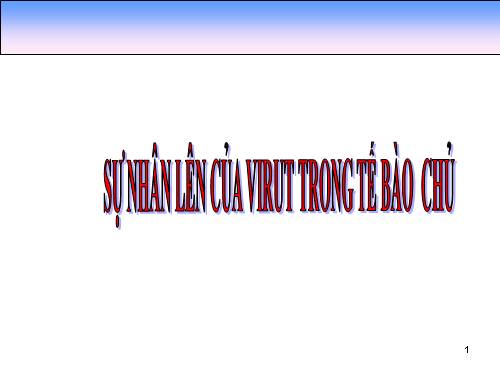 Bài 30. Sự nhân lên của virut trong tế bào chủ