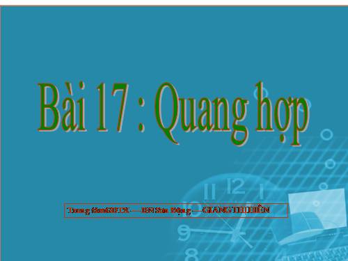 Bài 17. Quang hợp