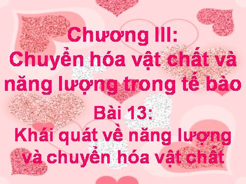 Bài 13. Khái niệm về năng lượng và chuyển hóa vật chất