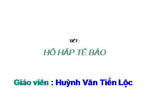 Bài 16. Hô hấp tế bào