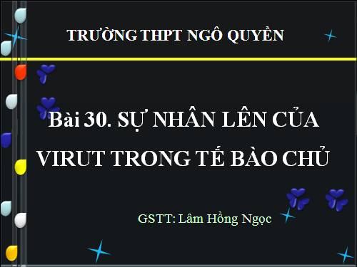 Bài 30. Sự nhân lên của virut trong tế bào chủ