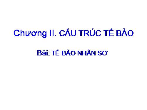 Bài 7. Tế bào nhân sơ