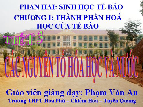 Bài 3. Các nguyên tố hóa học và nước