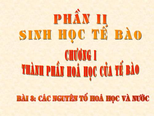 Bài 3. Các nguyên tố hóa học và nước