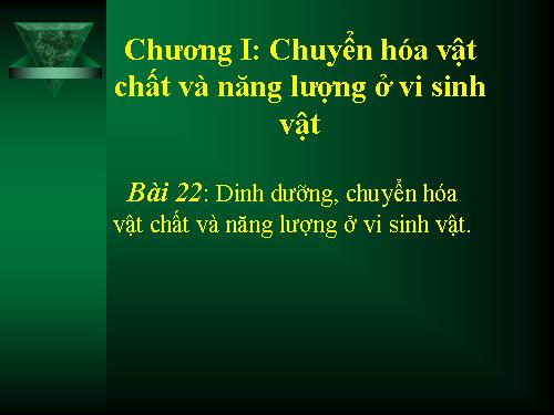 Bài 22. Dinh dưỡng, chuyển hóa vật chất và năng lượng ở vi sinh vật