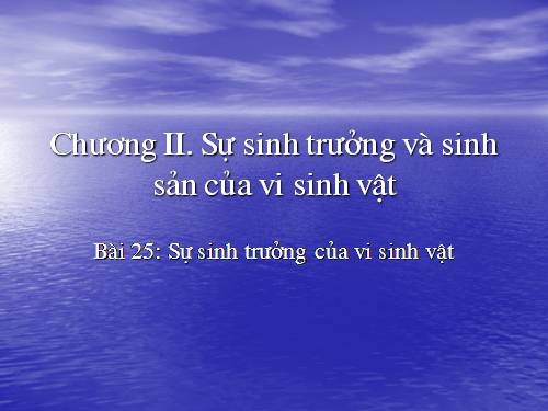 Bài 25. Sinh trưởng của vi sinh vật