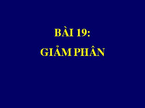 Bài 19. Giảm phân