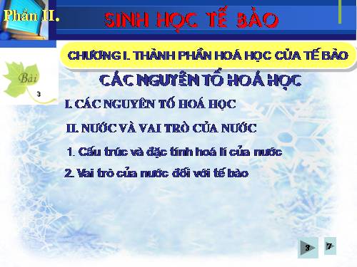 Bài 3. Các nguyên tố hóa học và nước