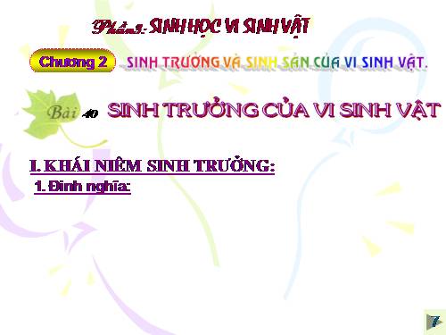 Bài 25. Sinh trưởng của vi sinh vật