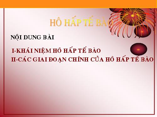 Bài 16. Hô hấp tế bào