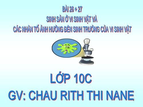 Bài 26. Sinh sản của vi sinh vật