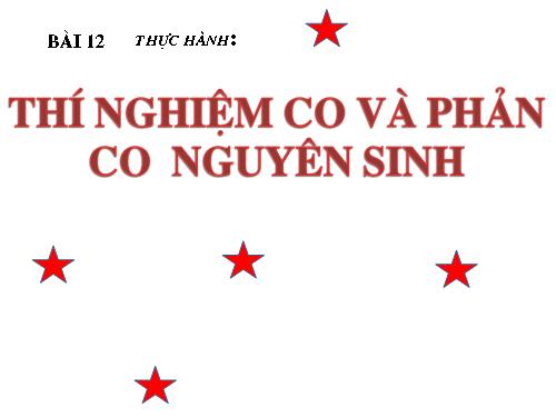 Bài 12. Thực hành: Thí nghiệm co và giảm co nguyên sinh