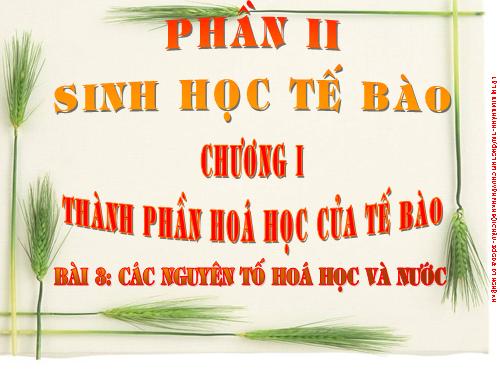 Bài 3. Các nguyên tố hóa học và nước