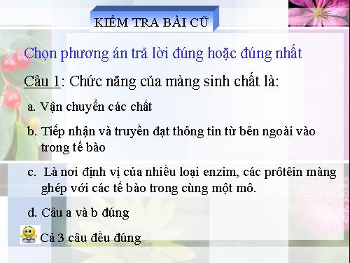 Bài 11. Vận chuyển các chất qua màng sinh chất