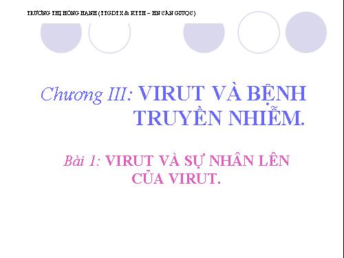 virut và sự nhân lên của virut.