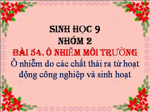 Bài 54. Ô nhiễm môi trường