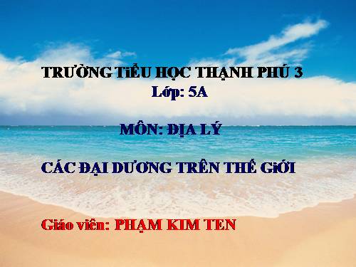 Bài 28. Các đại dương trên thế giới