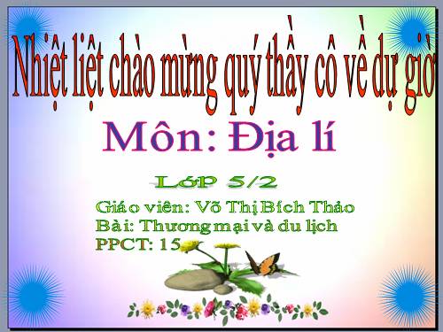 Bài 15. Thương mại và du lịch