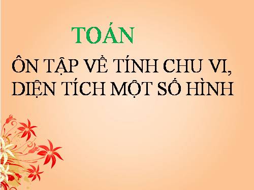 Ôn tập về tính chu vi, diện tích một số hình