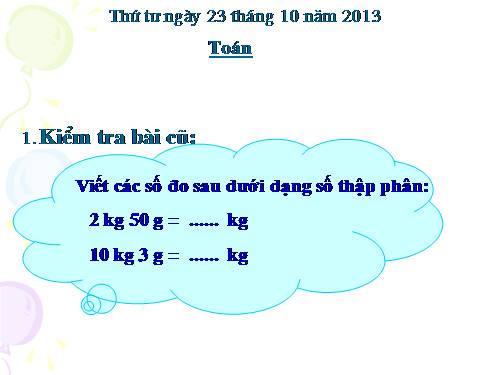 Viết các số đo độ dài dưới dạng số thập phân