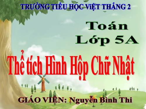 Thể tích hình hộp chữ nhật