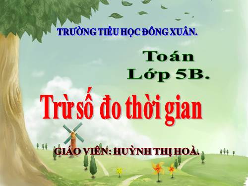 Trừ số đo thời gian