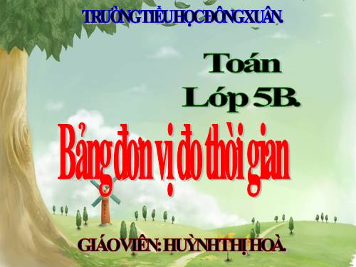 Bảng đơn vị đo thời gian