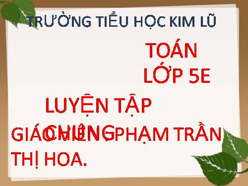 Luyện tập chung Trang 127