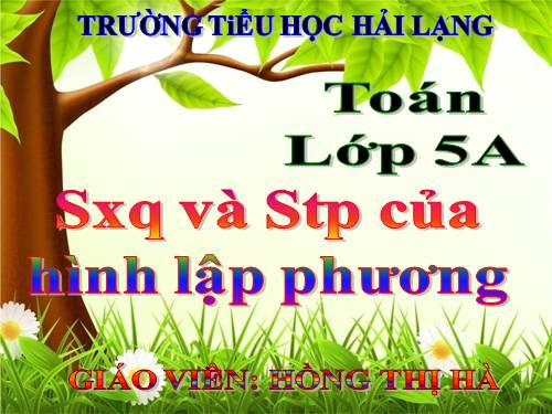 Diện tích xung quanh và diện tích toàn phần của hình lập phương