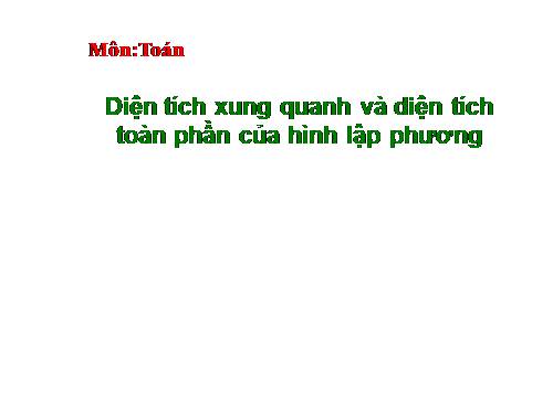 Diện tích xung quanh và diện tích toàn phần của hình lập phương