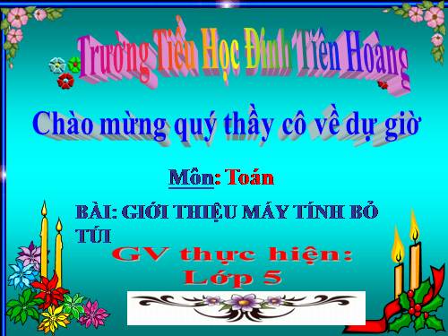 Giới thiệu máy tính bỏ túi