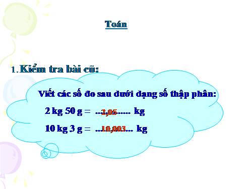 Viết các số đo diện tích dưới dạng số thập phân