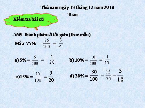 Giải toán về tỉ số phần trăm