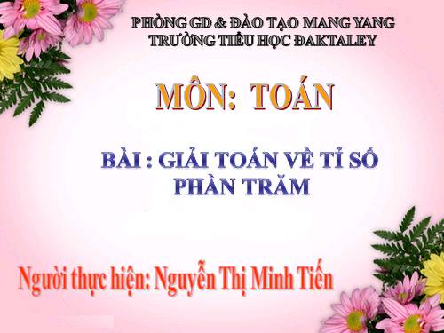 Giải toán về tỉ số phần trăm