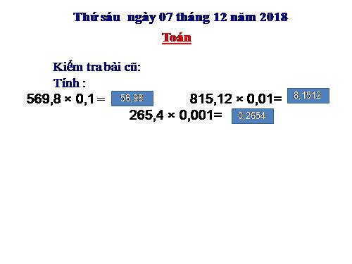 Chia một số thập phân cho 10, 100, 1000,...