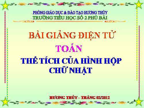 Thể tích hình hộp chữ nhật