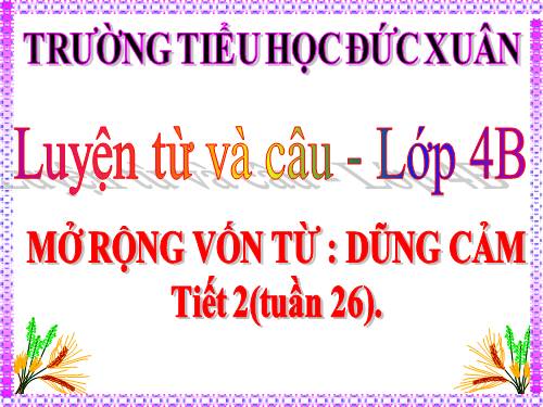 Tuần 25-26. MRVT: Dũng cảm