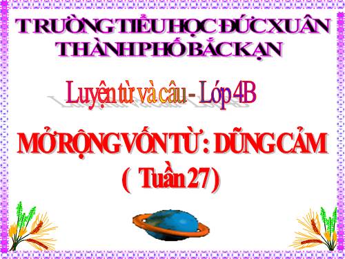 Tuần 25-26. MRVT: Dũng cảm