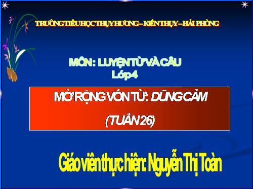 Tuần 25-26. MRVT: Dũng cảm