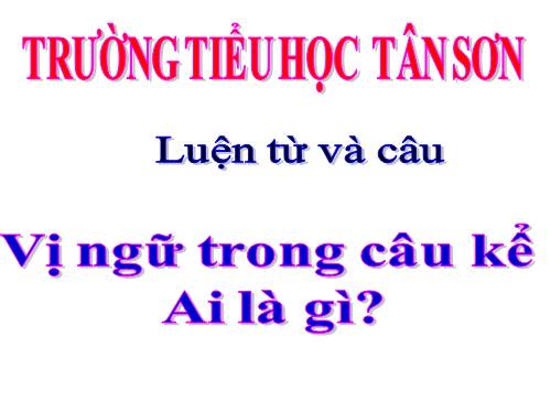 Tuần 24. Vị ngữ trong câu kể Ai là gì?