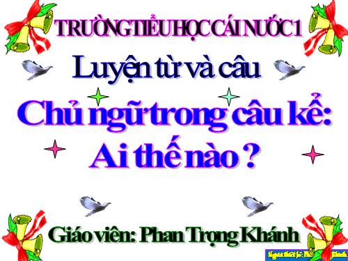 Tuần 22. Chủ ngữ trong câu kể Ai thế nào?