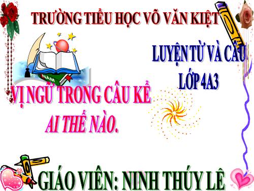 Tuần 21. Vị ngữ trong câu kể Ai thế nào?