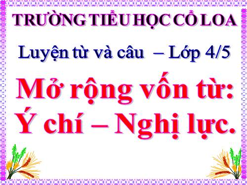 Tuần 13. MRVT: Ý chí - Nghị lực