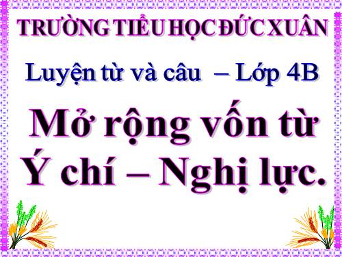 Tuần 12. MRVT: Ý chí - Nghị lực