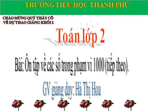 Ôn tập về các số trong phạm vi 1000 (tiếp theo)