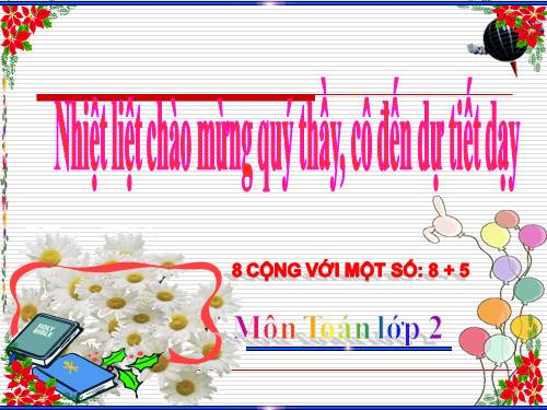 8 cộng với một số: 8 + 5