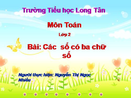 Các số có ba chữ số