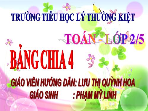 Bảng chia 4