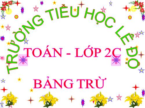 Bảng trừ