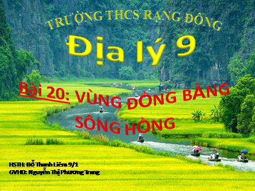 Bài 20. Vùng Đồng bằng sông Hồng